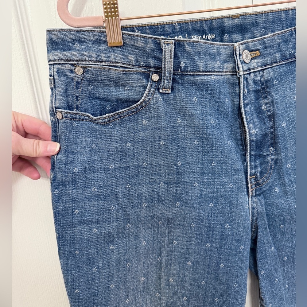 Talbots Dot Print Slim Ankle Jeans 12 - Picture 4 of 7